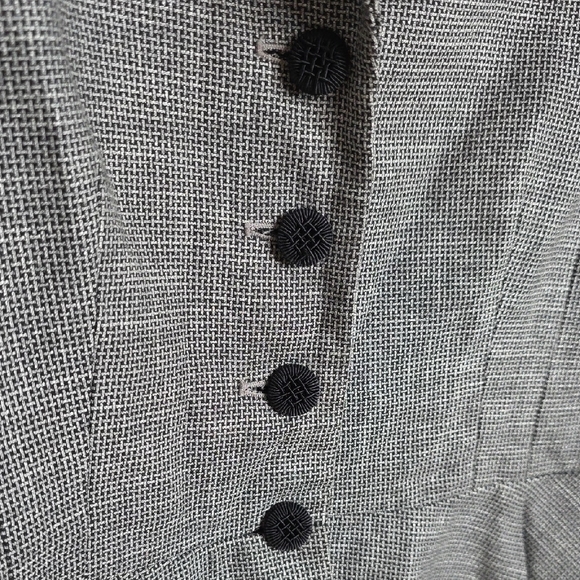 Etcetera Women's Black and White Checkered Peplum Blazer Size 6 - Picture 3 of 8